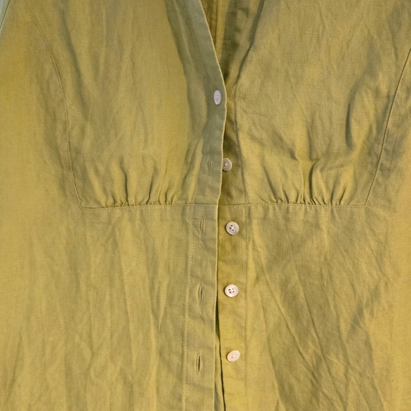 Talbots Chartreuse Green Button-down Shirt - Picture 5 of 5